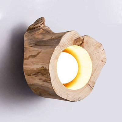 Modern Rustic Wood Ceiling Light With Hollow Log Design OpalDwell