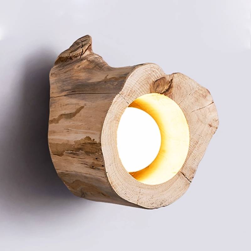 Modern Rustic Wood Ceiling Light With Hollow Log Design OpalDwell