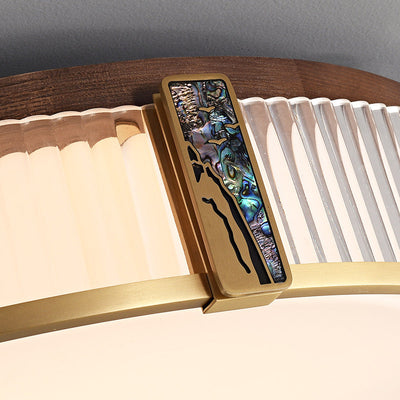 Contemporary Bedroom Ceiling Light In Brass With LED OpalDwell