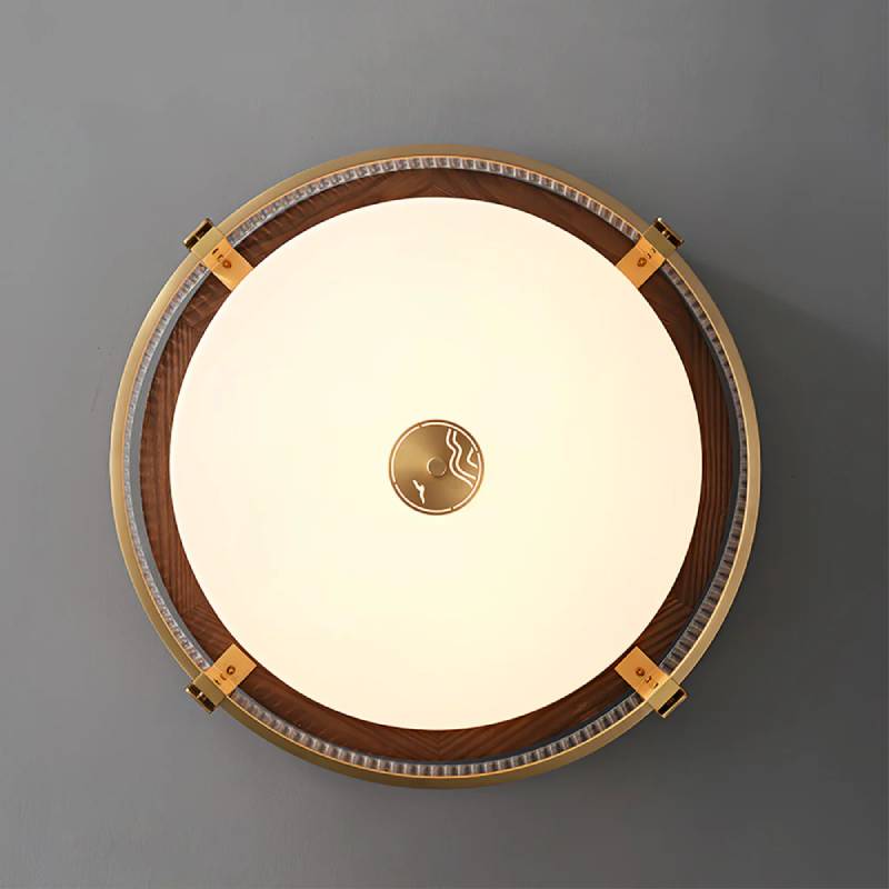Contemporary Bedroom Ceiling Light In Brass With LED OpalDwell