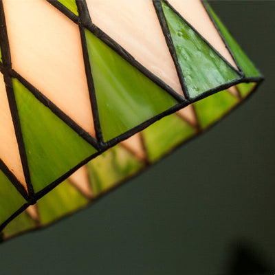 Retro Glass Pendant Light With Diamond Pattern Ceiling Fixture OpalDwell