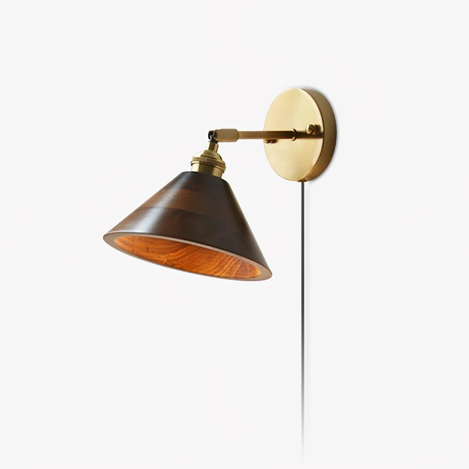 Aureo Vintage-Style Wood Wall Lamp with Pull Chain Switch - OpalDwell
