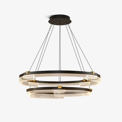 Contemporary Double Ring LED Chandelier With Luxury Acrylic Ceiling Light OpalDwell