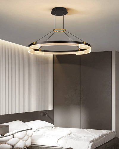 Contemporary Double Ring LED Chandelier With Luxury Acrylic Ceiling Light OpalDwell