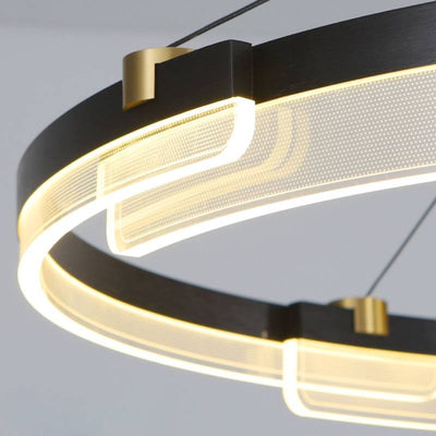 Contemporary Double Ring LED Chandelier With Luxury Acrylic Ceiling Light OpalDwell