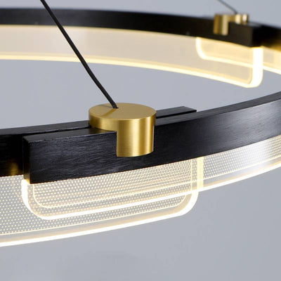 Contemporary Double Ring LED Chandelier With Luxury Acrylic Ceiling Light OpalDwell