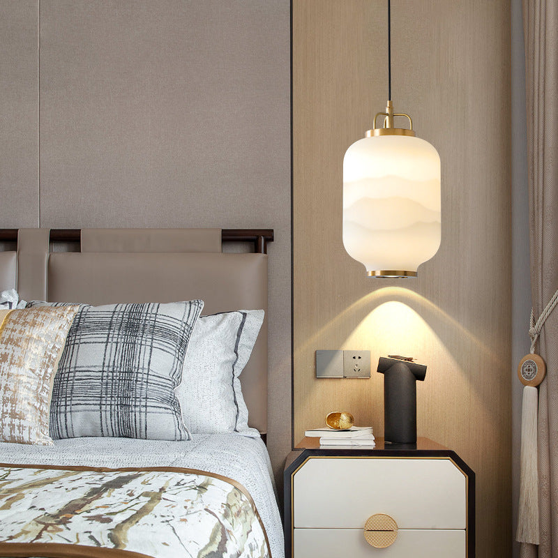 Frosted Glass Pendant Light For Contemporary Ceiling Lamp OpalDwell
