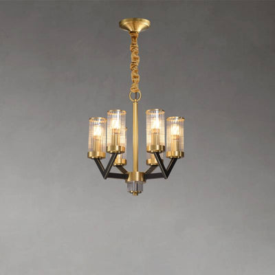 Aurora Gold Chandelier Modern Glass Cylinder Ceiling Light OpalDwell