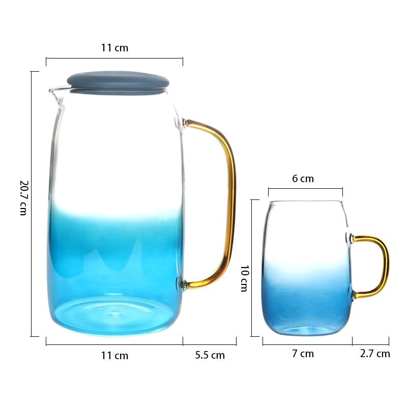 Azure Ombre Glass Pitcher Set | OpalDwell - OpalDwell