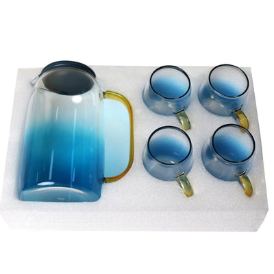 Azure Ombre Glass Pitcher Set | OpalDwell - OpalDwell