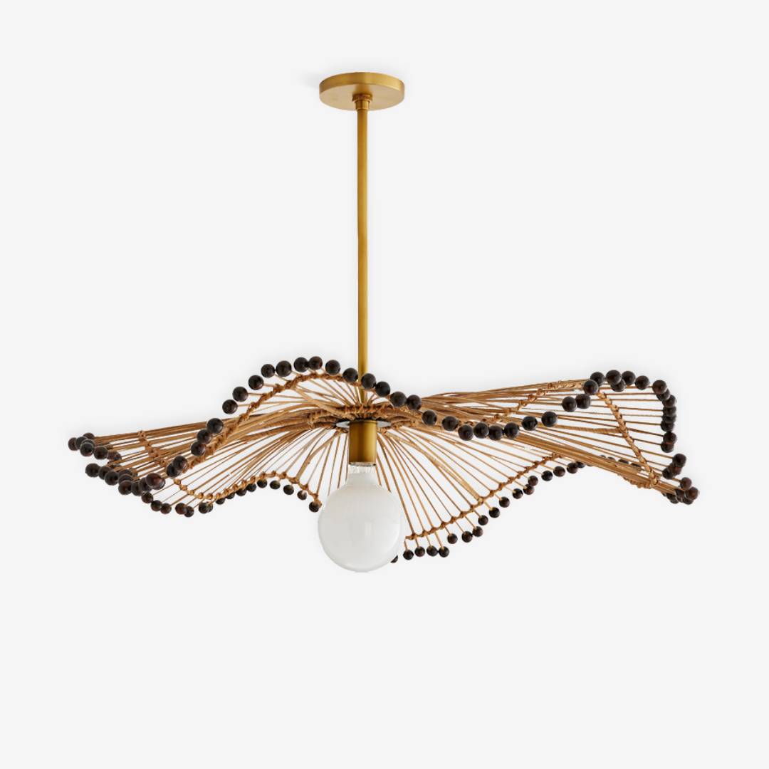Woven Rattan Pendant Light, Sculptural Decorative Ceiling Fixture OpalDwell