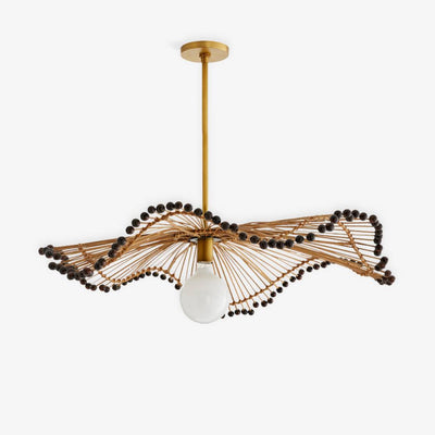 Woven Rattan Pendant Light, Sculptural Decorative Ceiling Fixture OpalDwell