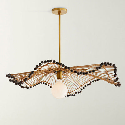 Woven Rattan Pendant Light, Sculptural Decorative Ceiling Fixture OpalDwell