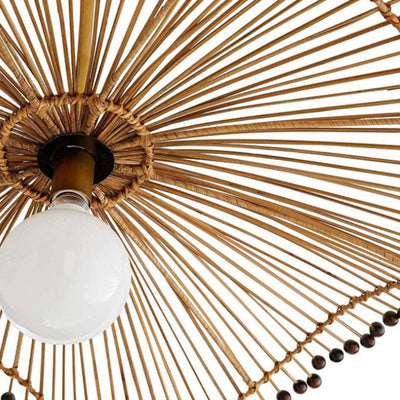 Woven Rattan Pendant Light, Sculptural Decorative Ceiling Fixture OpalDwell