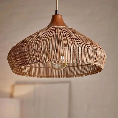 LumaWeave Rattan Pendant Light Handwoven for Warmth - OpalDwell