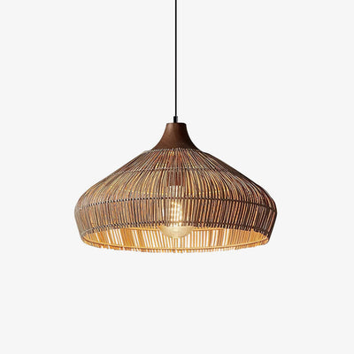 LumaWeave Rattan Pendant Light Handwoven for Warmth - OpalDwell