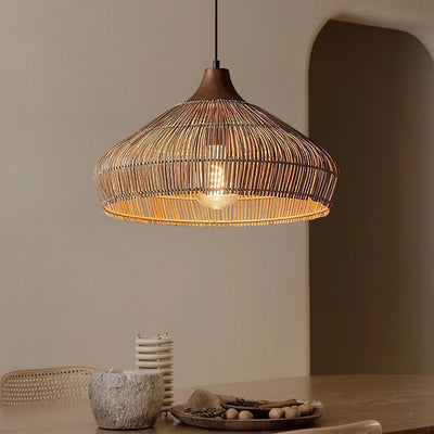 LumaWeave Rattan Pendant Light Handwoven for Warmth - OpalDwell
