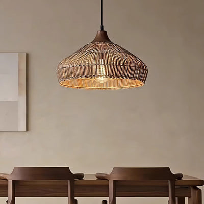 LumaWeave Rattan Pendant Light Handwoven for Warmth - OpalDwell