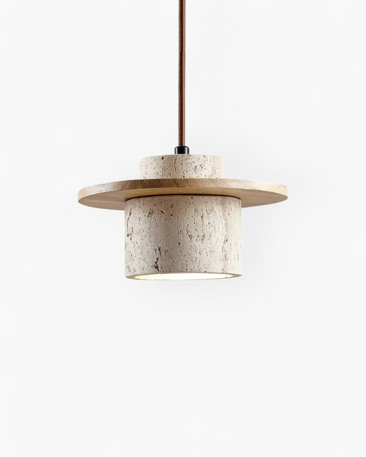 Terryn Pendant Light Travertine And Walnut Natural Glow - OpalDwell