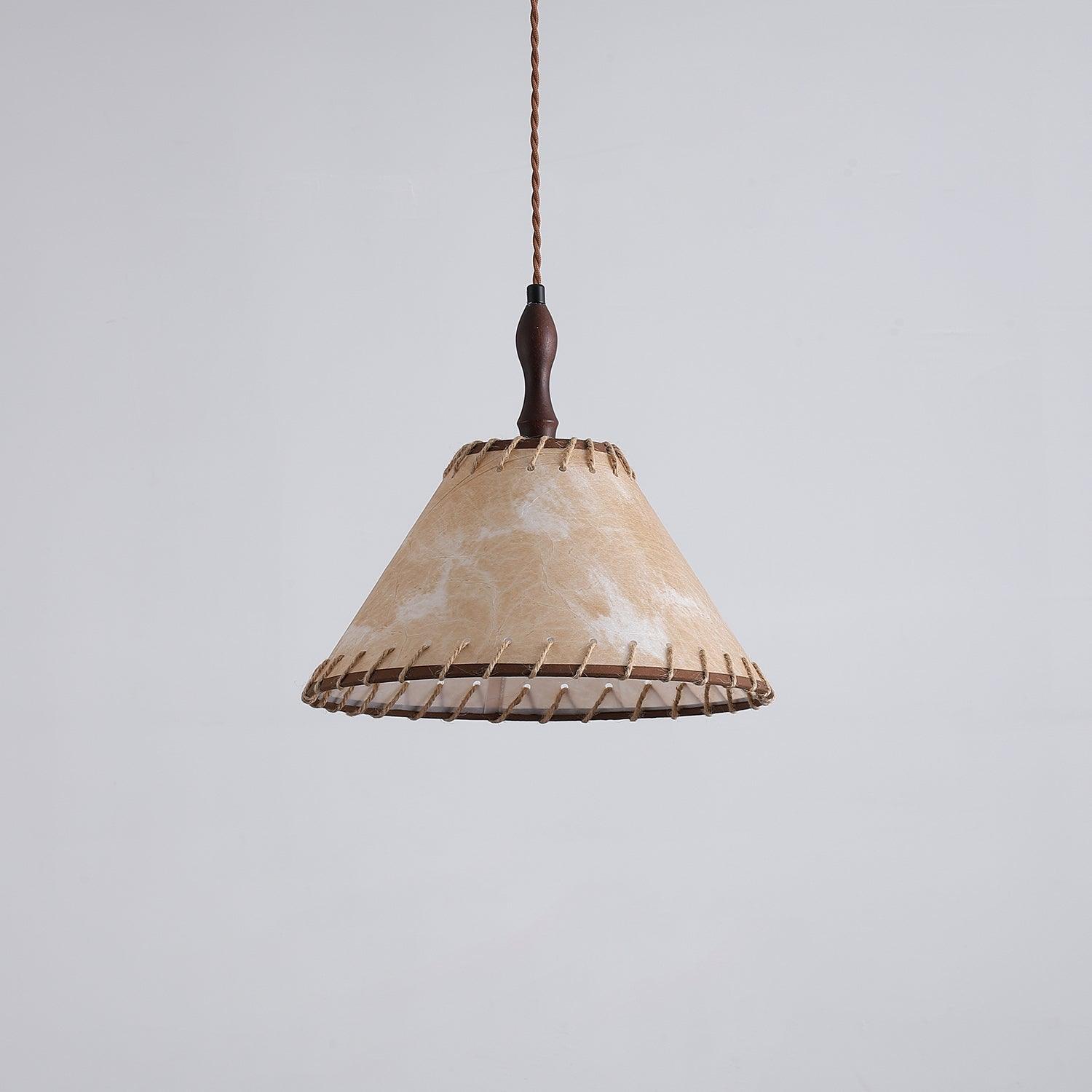 TimberLume Wood Pendant Light With Soft Fabric Shade - OpalDwell