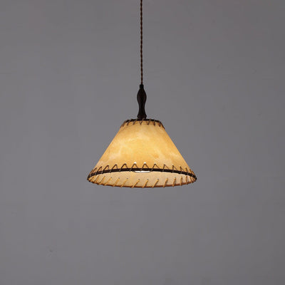 TimberLume Wood Pendant Light With Soft Fabric Shade - OpalDwell