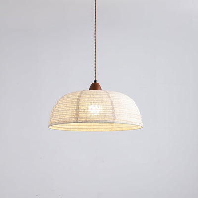 TimberLume Wood Pendant Light With Soft Fabric Shade - OpalDwell