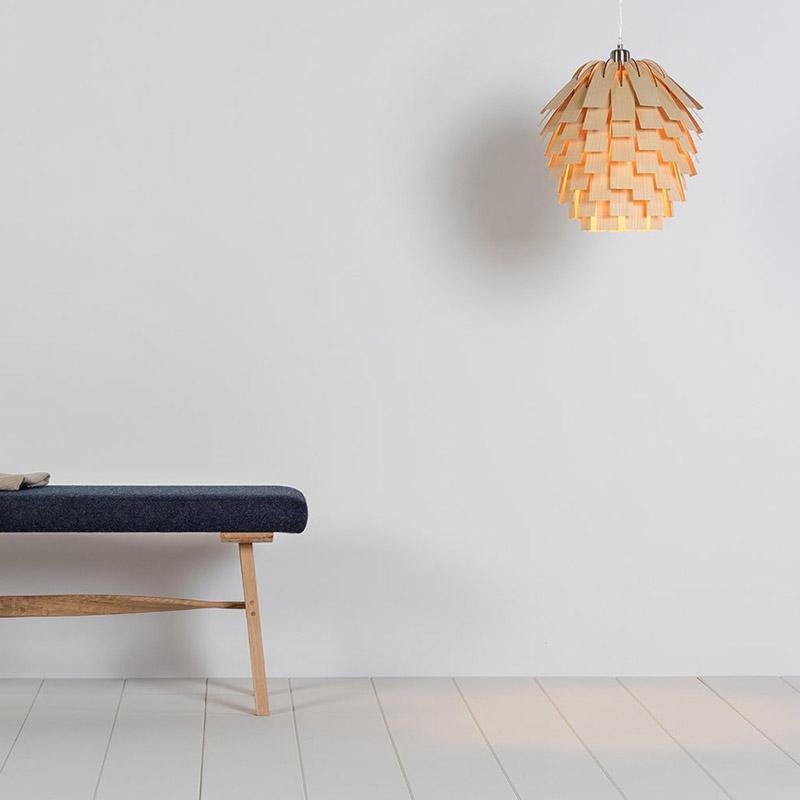 SylvaArtichoke Wood Pendant Lamp Rustic Hanging Light - OpalDwell