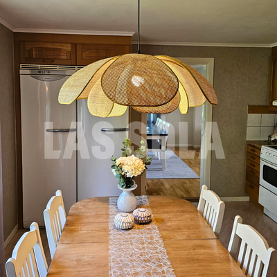 LumaNook Reed Wicker Pendant Light for Cozy Bedroom - OpalDwell