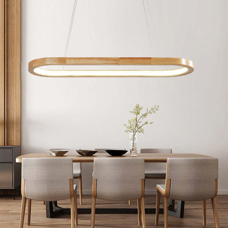 LumaWood Modern Hanging Lamp Metal And Wood With LED - OpalDwell