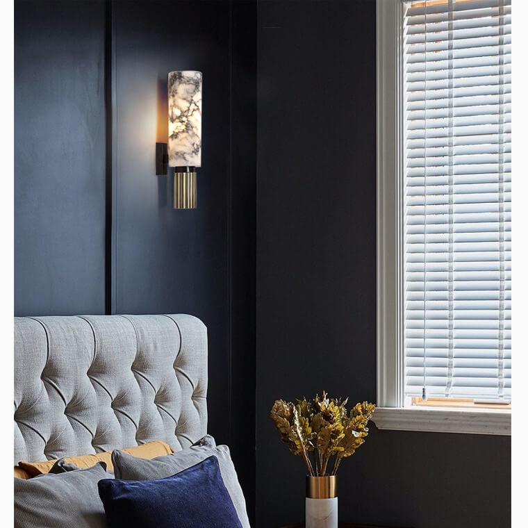 Astra Marble Wall Lamp Dimmable for Living Rooms and Entryways - OpalDwell