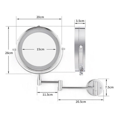 versatile double-arm mirror for cosmetics