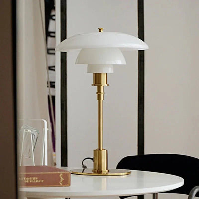 Asterin Art Deco Desk Lamp With Bold Geometric Pattern - OpalDwell