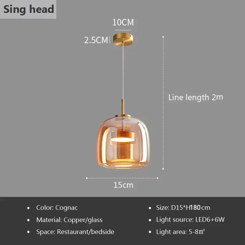 Nordic Glass LED Pendant Light For Modern Chandelier OpalDwell