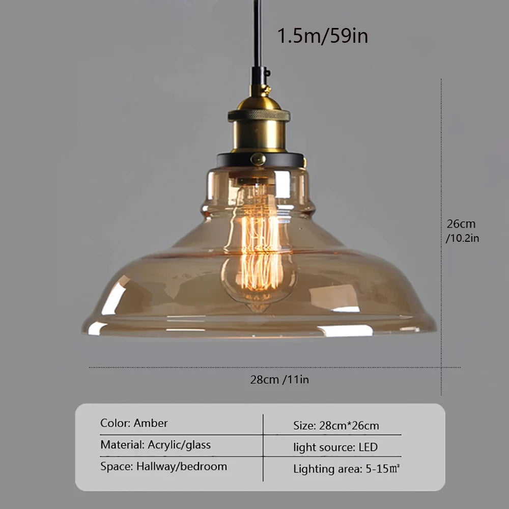 NovaGlass Pendant Light Retro Hanging Fixture for Homes OpalDwell