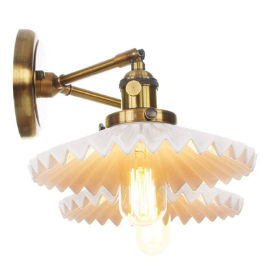 Aurelia Ceramic Wall Lamp With Dual Shades, Antique Gold - OpalDwell