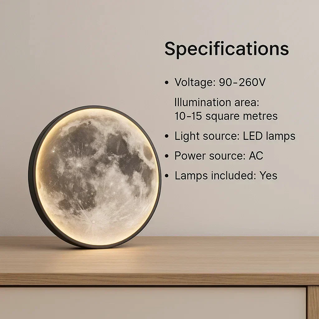 NovaLume Moon Glow LED Lamp With Dimmer for Cozy Bedroom Ambience - OpalDwell