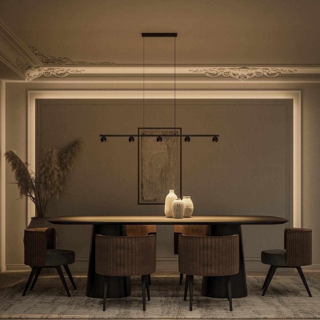 NovaSteel LED Pendant Light, Height Adjustable, Warm Glow - OpalDwell