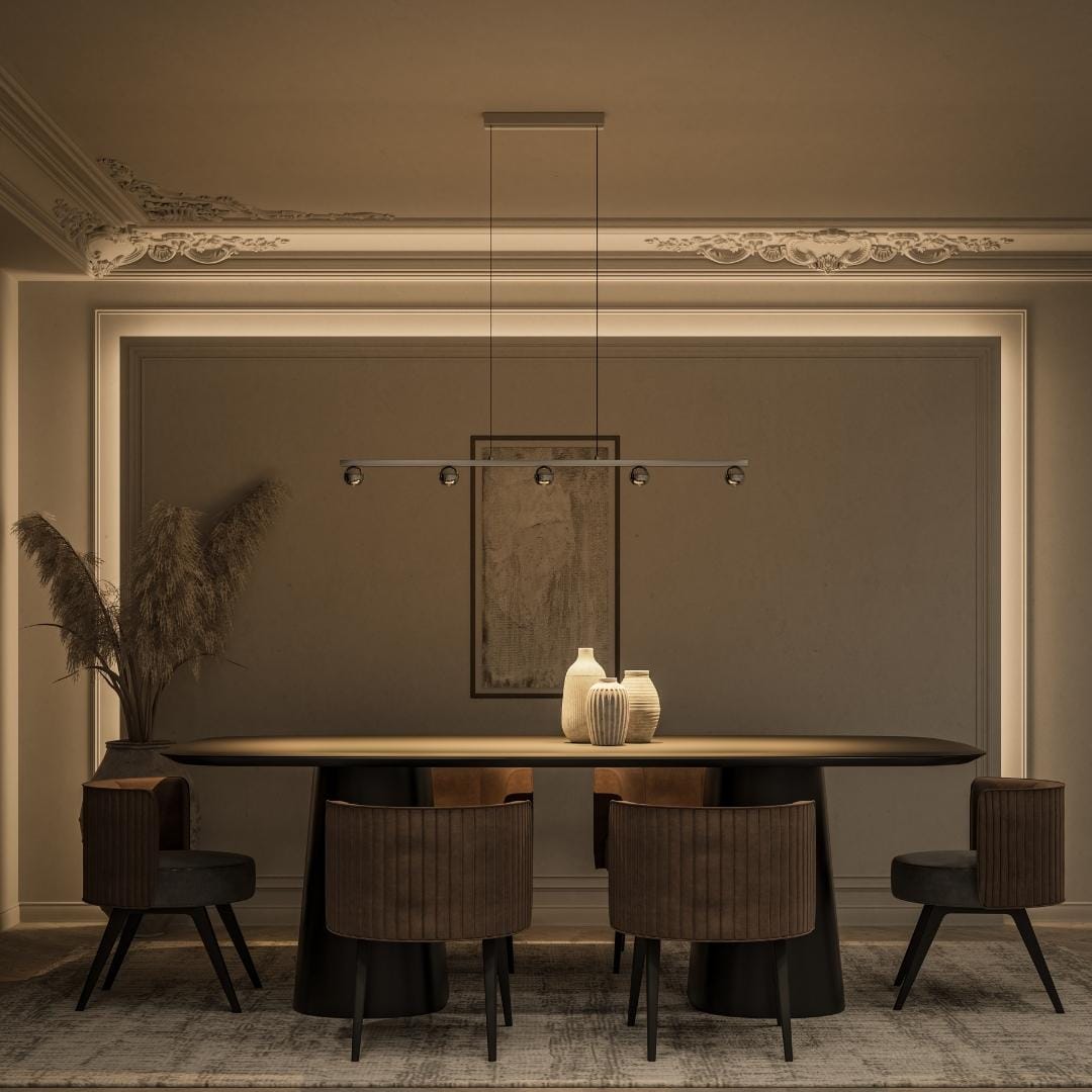 NovaSteel LED Pendant Light, Height Adjustable, Warm Glow - OpalDwell