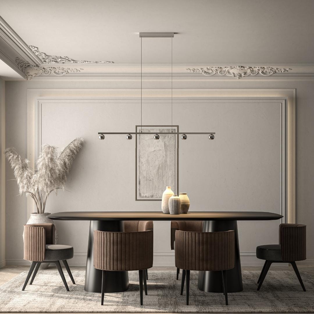 NovaSteel LED Pendant Light, Height Adjustable, Warm Glow - OpalDwell