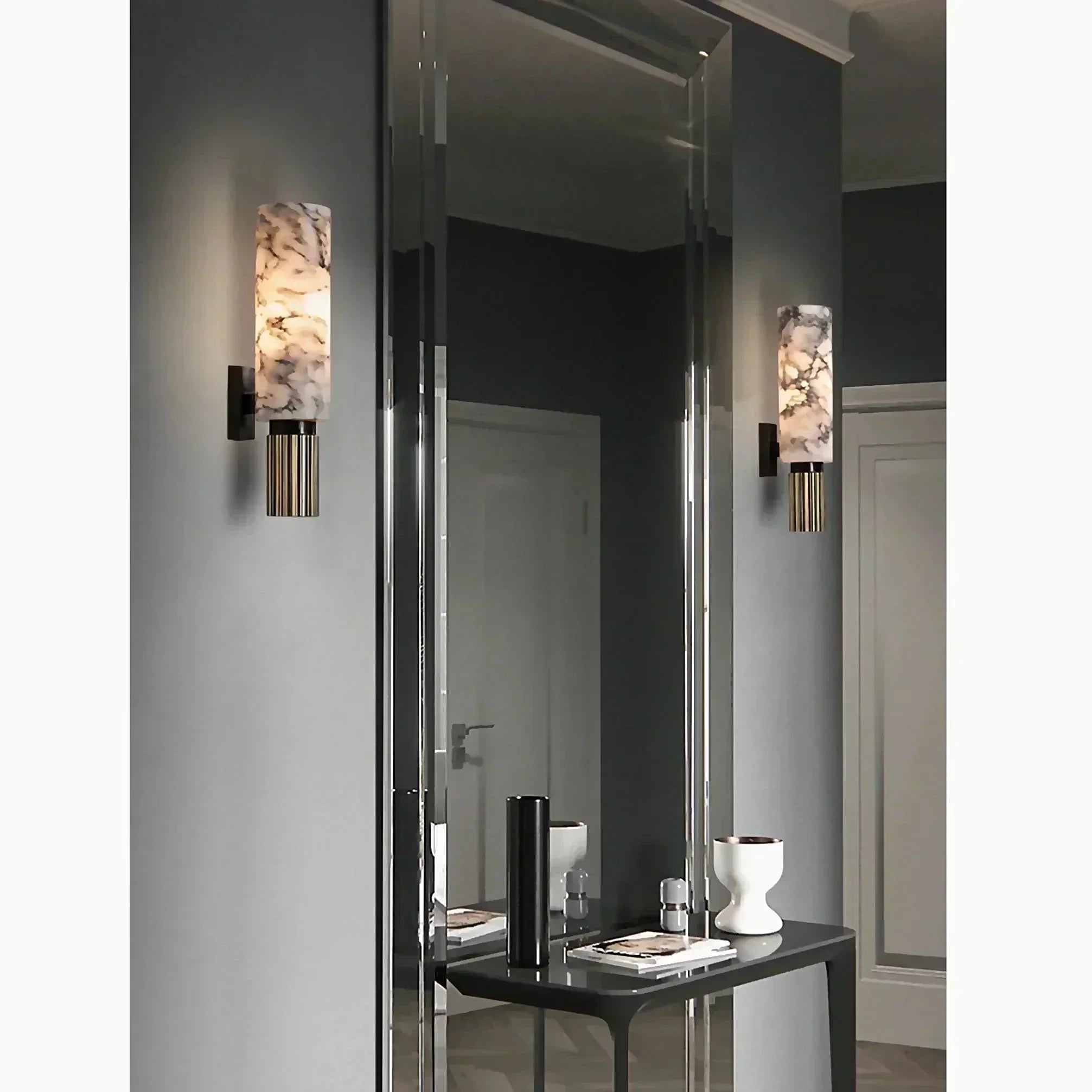 Astra Marble Wall Lamp Dimmable for Living Rooms and Entryways - OpalDwell