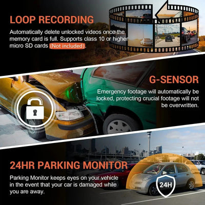 NovaSight DuoCam 1080P Dash Cam Front Interior View OpalDwell