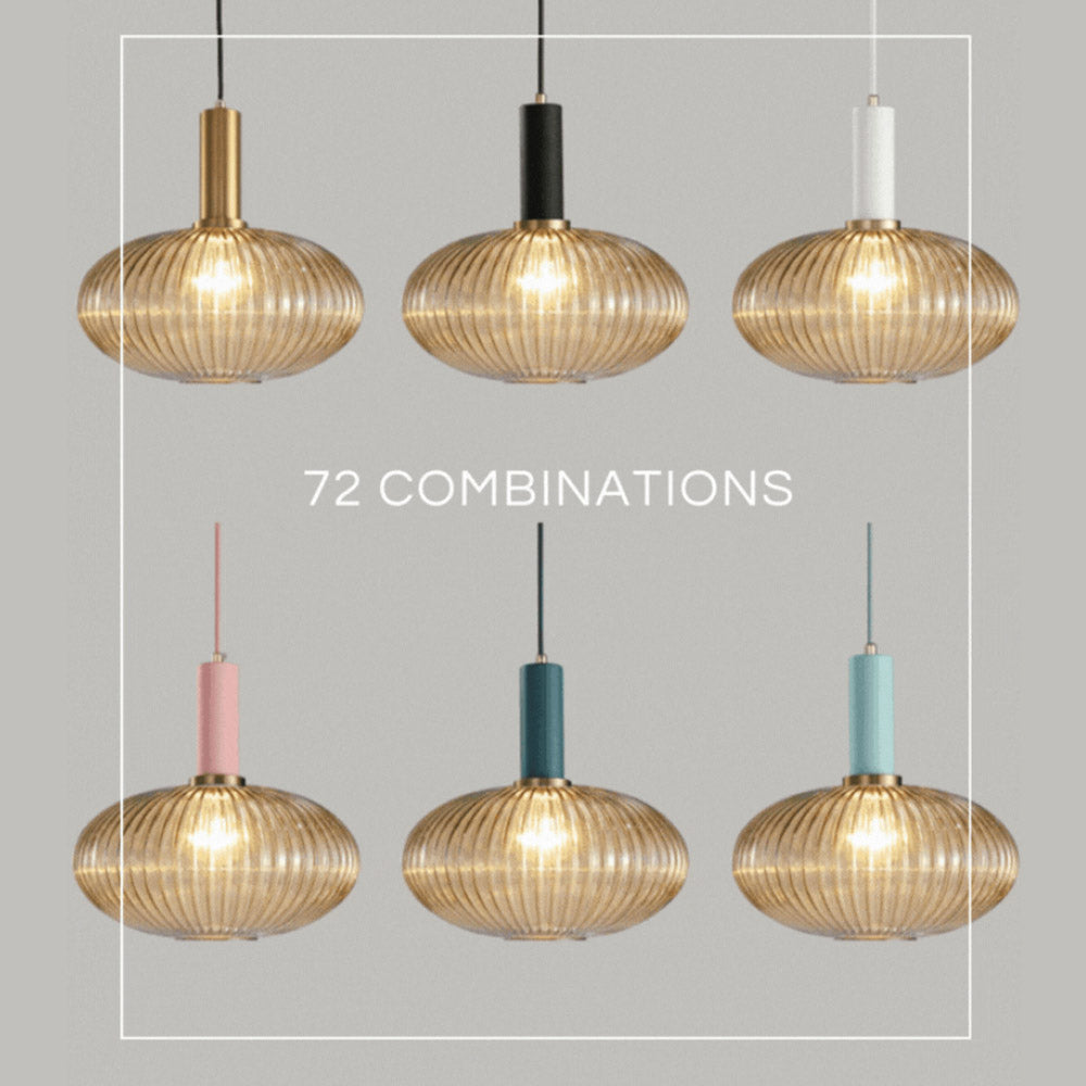 Nordic Fluted Glass Pendant Lamp for Modern Interiors OpalDwell