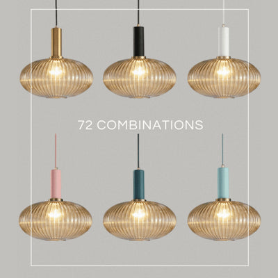Nordic Fluted Glass Pendant Lamp for Modern Interiors OpalDwell