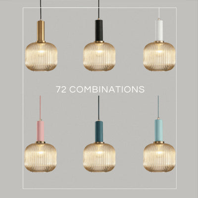 Nordic Fluted Glass Pendant Lamp for Modern Interiors OpalDwell