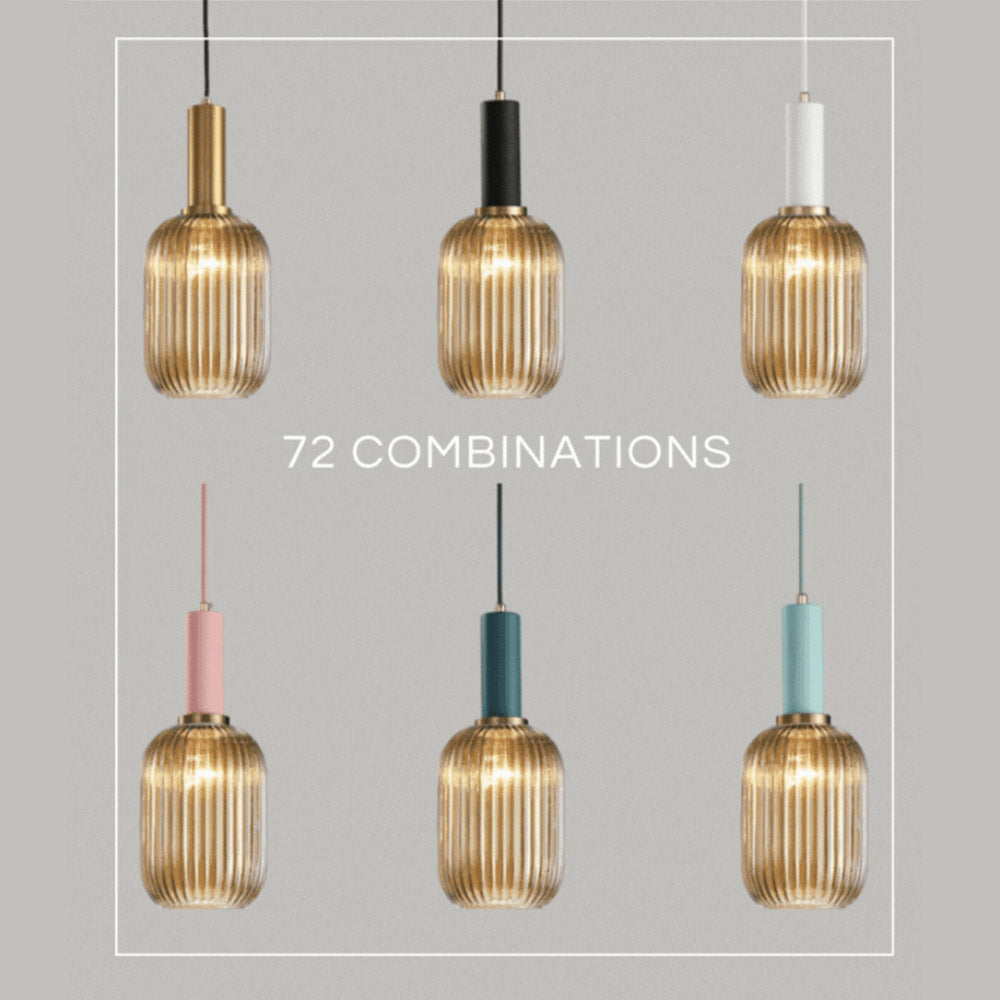 Nordic Fluted Glass Pendant Lamp for Modern Interiors OpalDwell