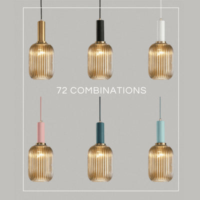 Nordic Fluted Glass Pendant Lamp for Modern Interiors OpalDwell
