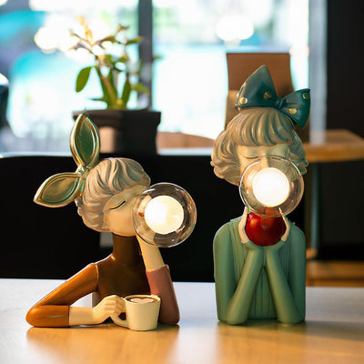 LumaSprite Cartoon Bubble Lamp Nightlight Statue For Kids - OpalDwell