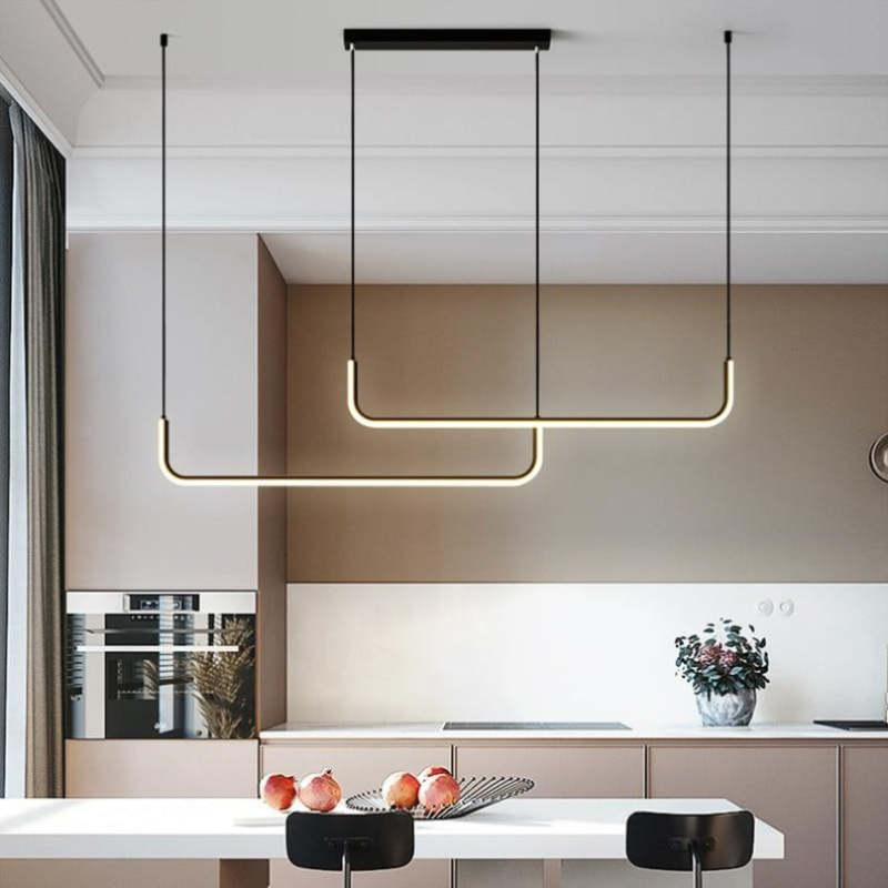 EdgeGlow | Modern LED Pendant Light in Metal and Silicone - OpalDwell
