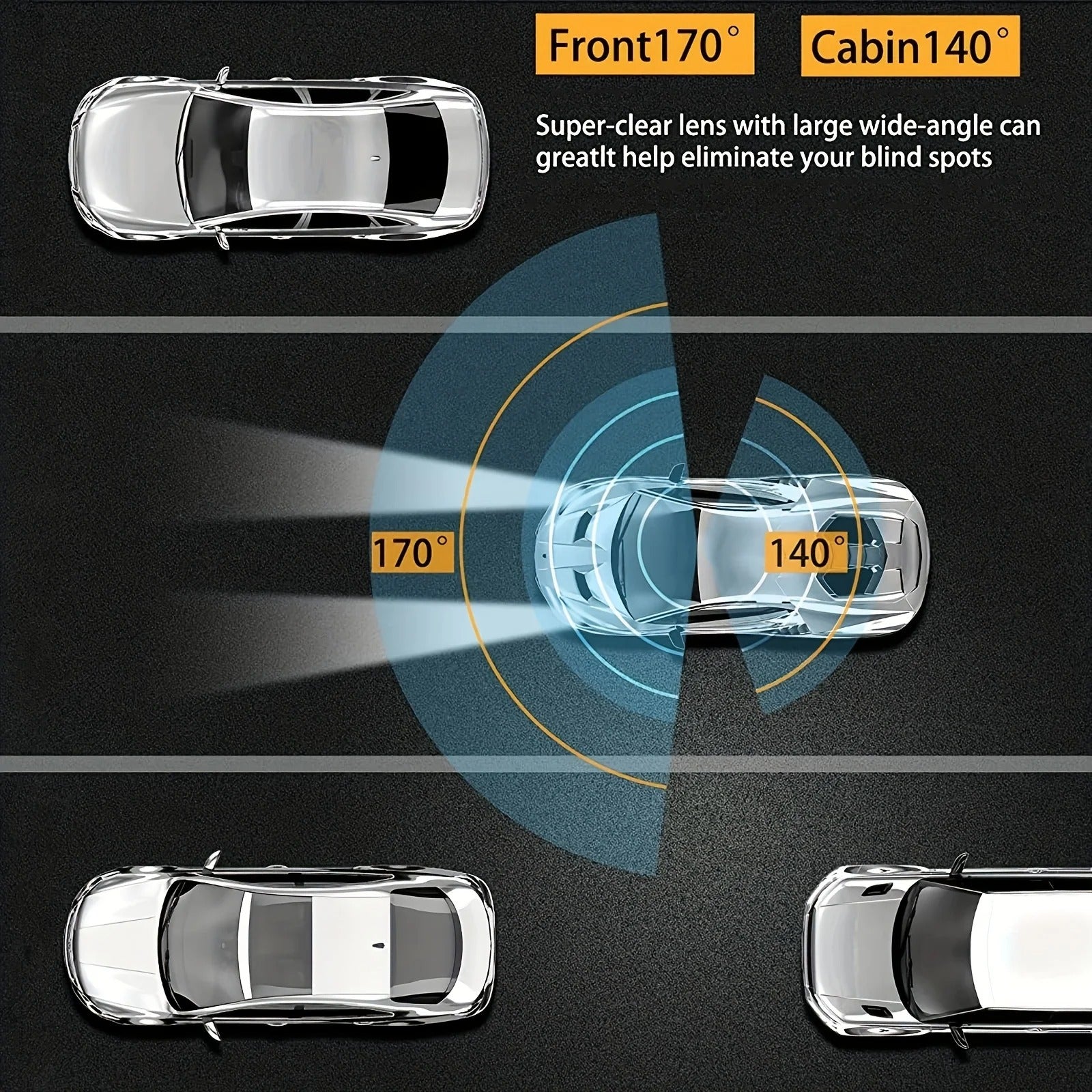 NovaSight DuoCam 1080P Dash Cam Front Interior View OpalDwell