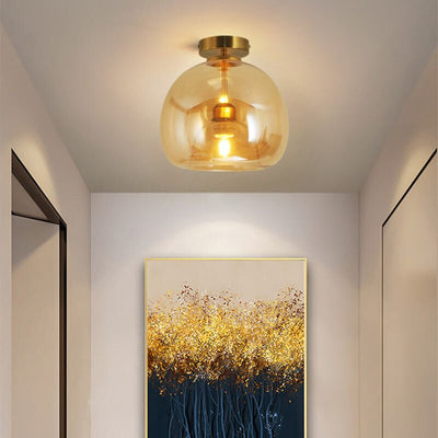 AuroraCircle Modern Black and Gold Round Ceiling Lamp - OpalDwell